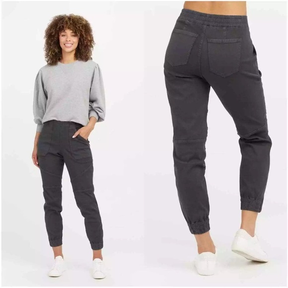 SPANX Stretch Twill Cargo Jogger Washed Black Pants‎ Size Large M Gray Casual - Picture 11 of 11